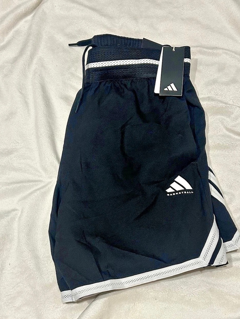 Adidas Legends adult small 3-Stripes Basketball Shorts Black & White